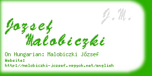 jozsef malobiczki business card