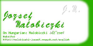 jozsef malobiczki business card